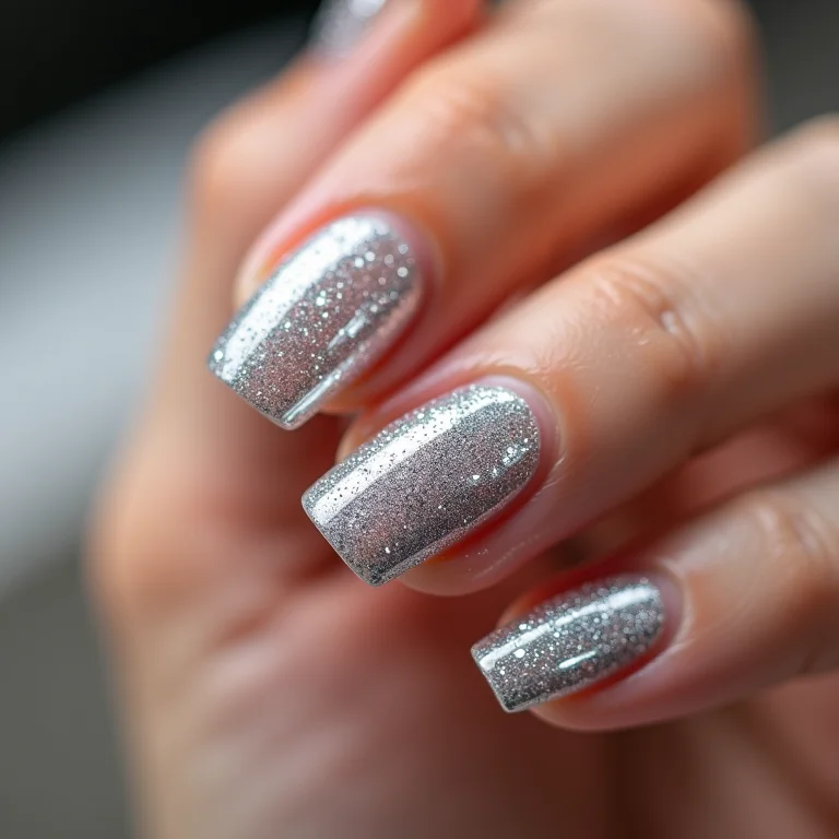 Unhas com glitter em gel