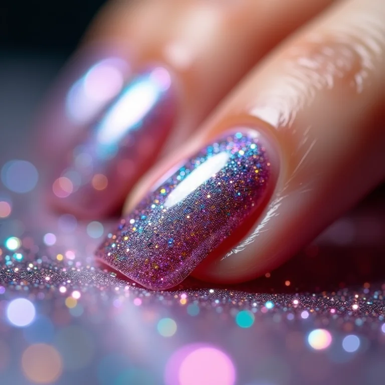 Unhas com glitter para noivas