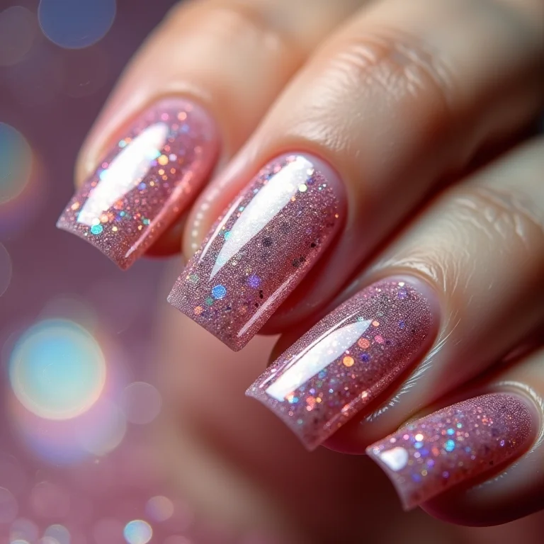 Unhas com Glitter