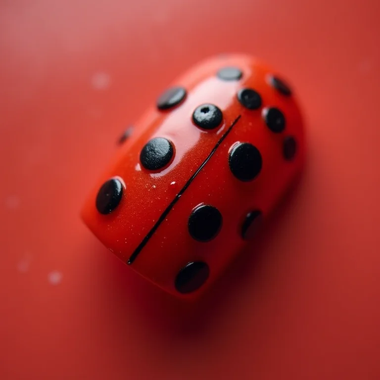 Unhas com joaninhas 3D