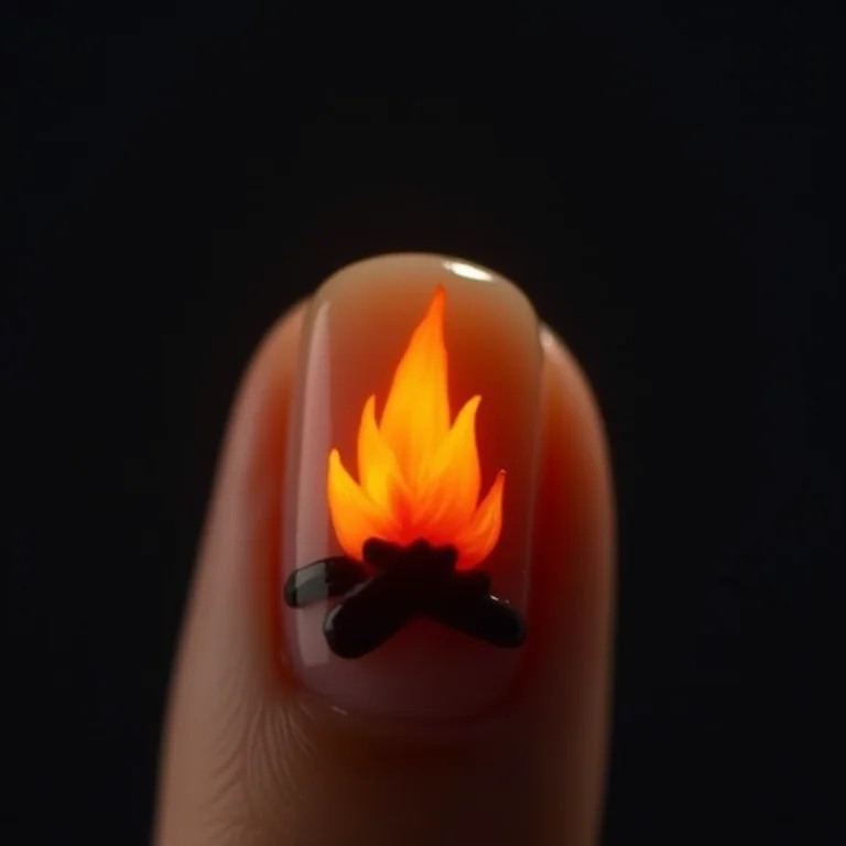 Unhas com mini fogueiras