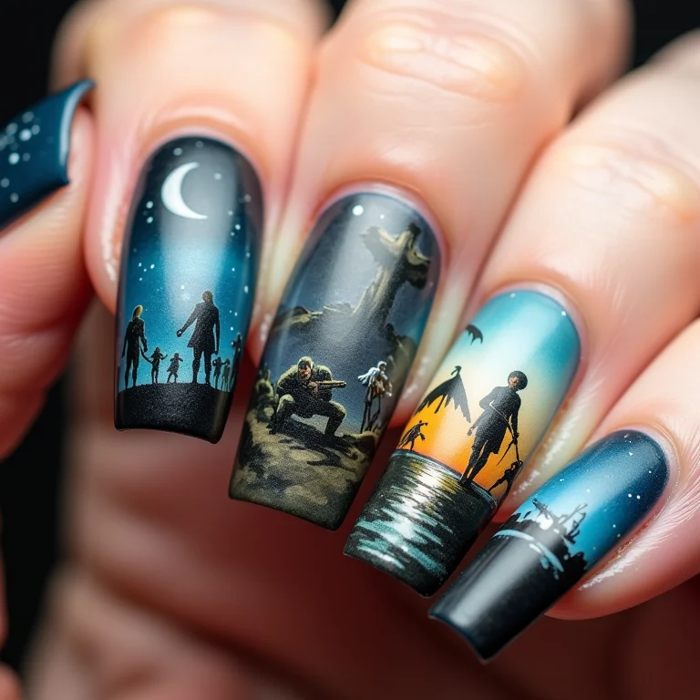 Unhas com mini histórias de jogos