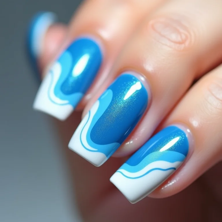 Unhas com ondas: movimento, transformação e fluidez.