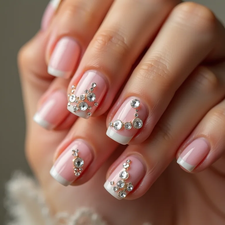 Unhas com pedrarias e cristais
