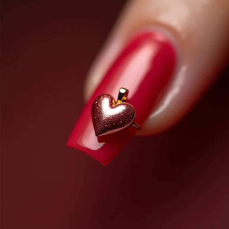 Unhas com pingente coração: tamanho ideal