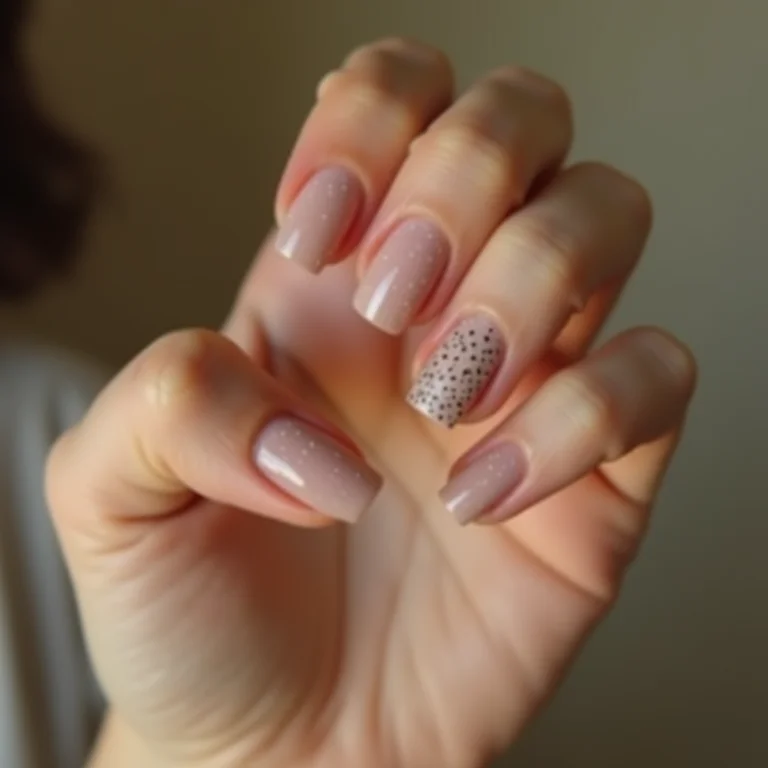 Unhas com pontinhos delicados