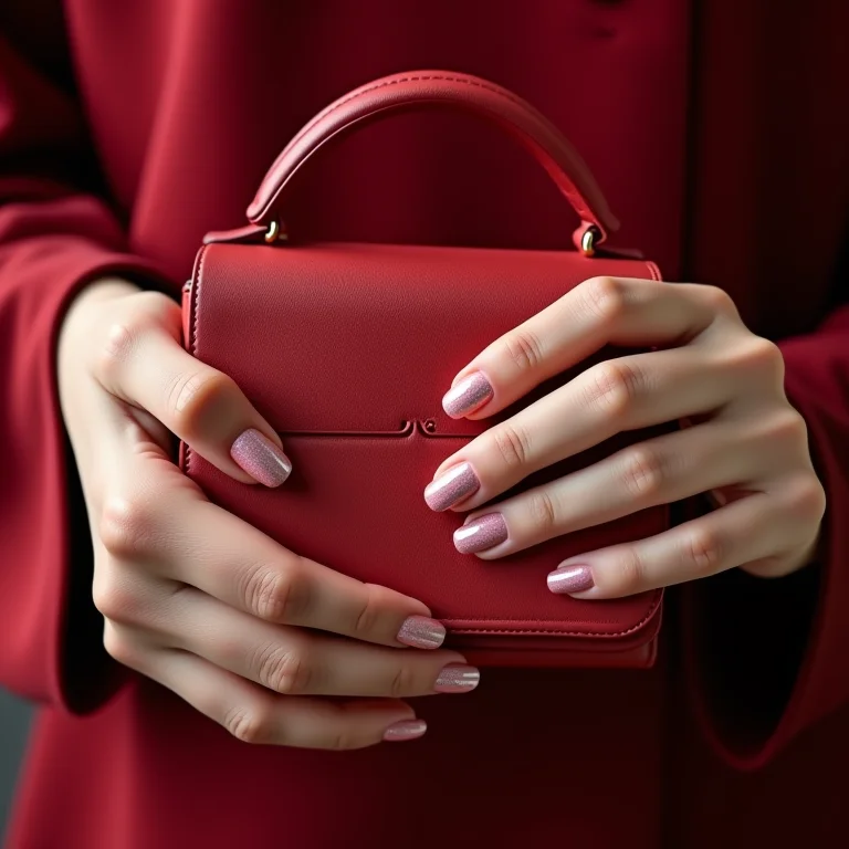 Unhas combinando com bolsa de grife