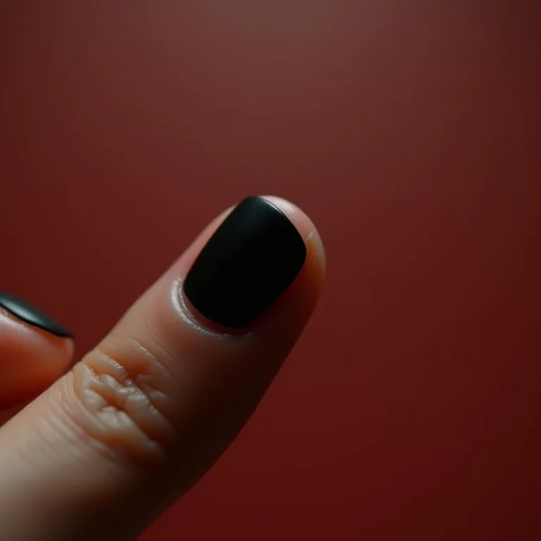 Unhas curtas pretas foscas minimalistas