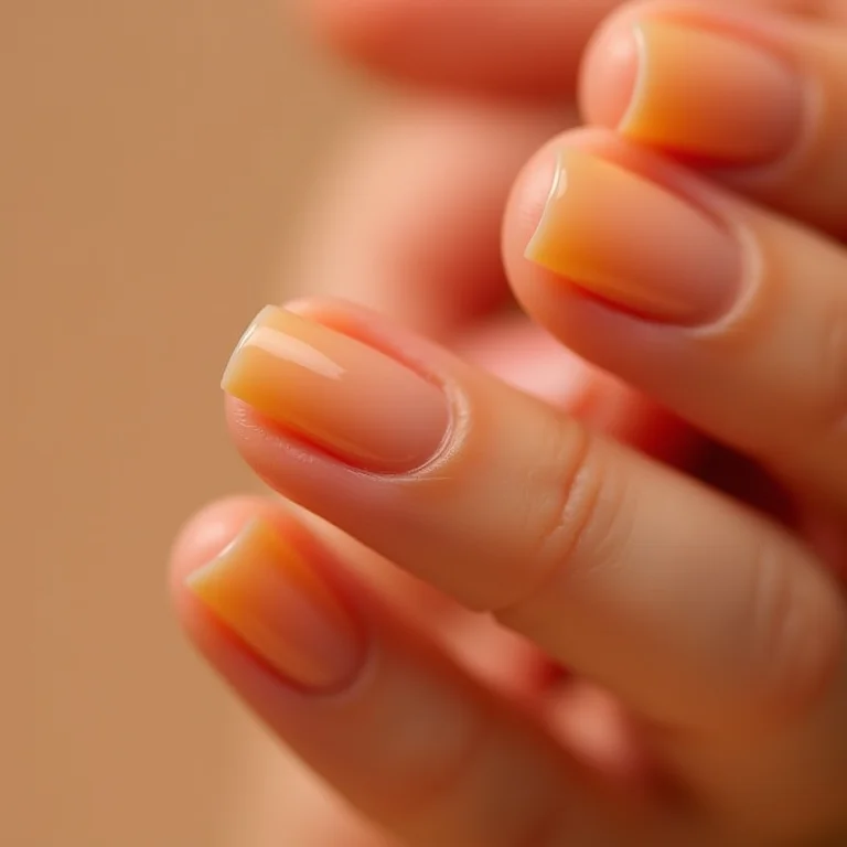 Unhas de gel clarinhas amareladas com o tempo