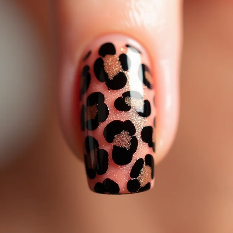 Unhas de gel com animal print fashionista