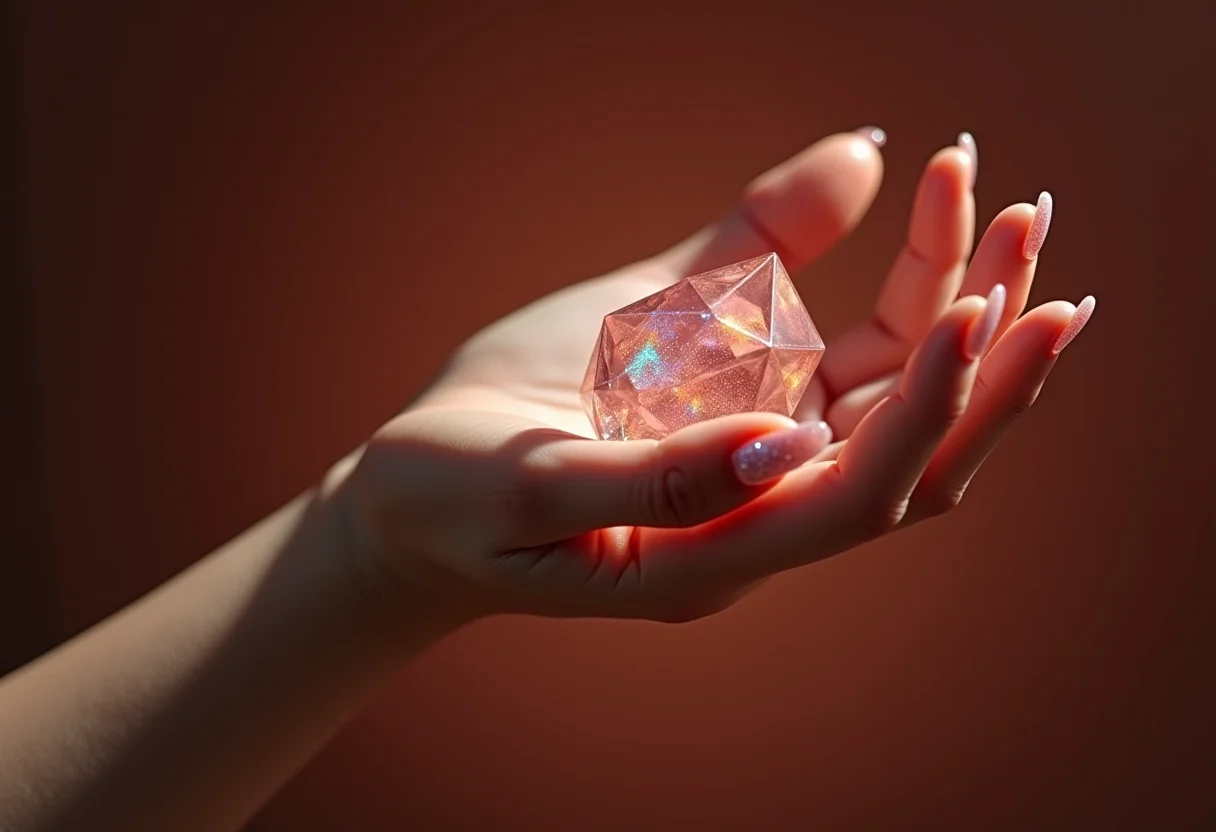 Unhas de gel com brilho luxuoso