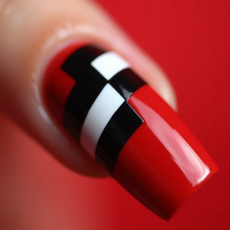 Unhas de gel com desenhos geométricos