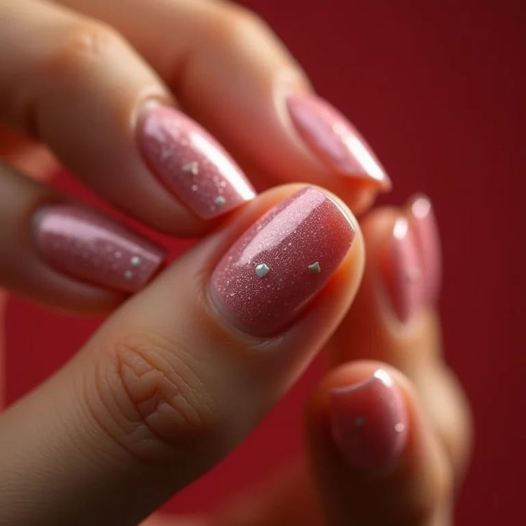 Unhas de gel com design geométrico