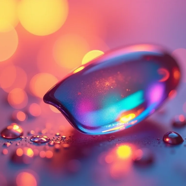 Unhas de vidro coloridas com reflexos vibrantes