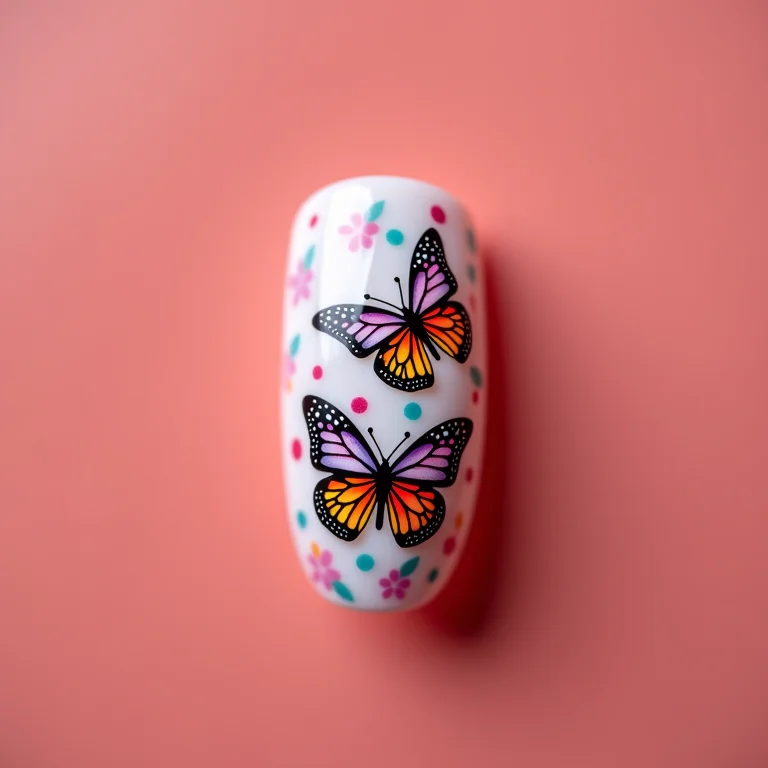 Unhas decoradas borboleta infantil