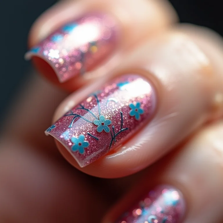 Unhas decoradas com adesivos e películas