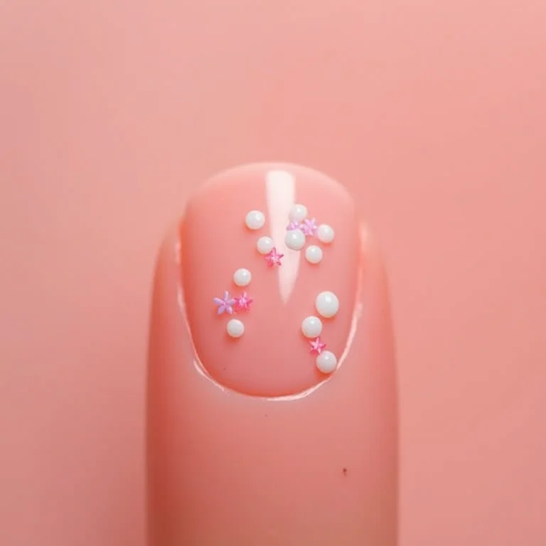Unhas decoradas com adesivos florais