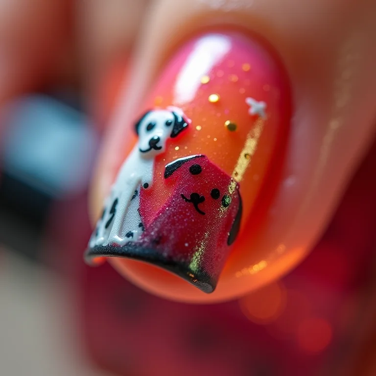 Unhas decoradas com cores vibrantes