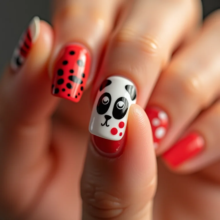 Unhas decoradas com desenhos de animais fofos