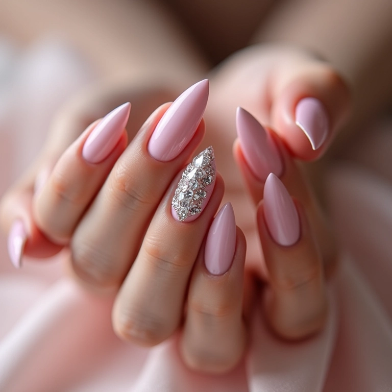 Unhas com Esmaltação em Gel e Aplicação de Cristais Swarovski - inspiração