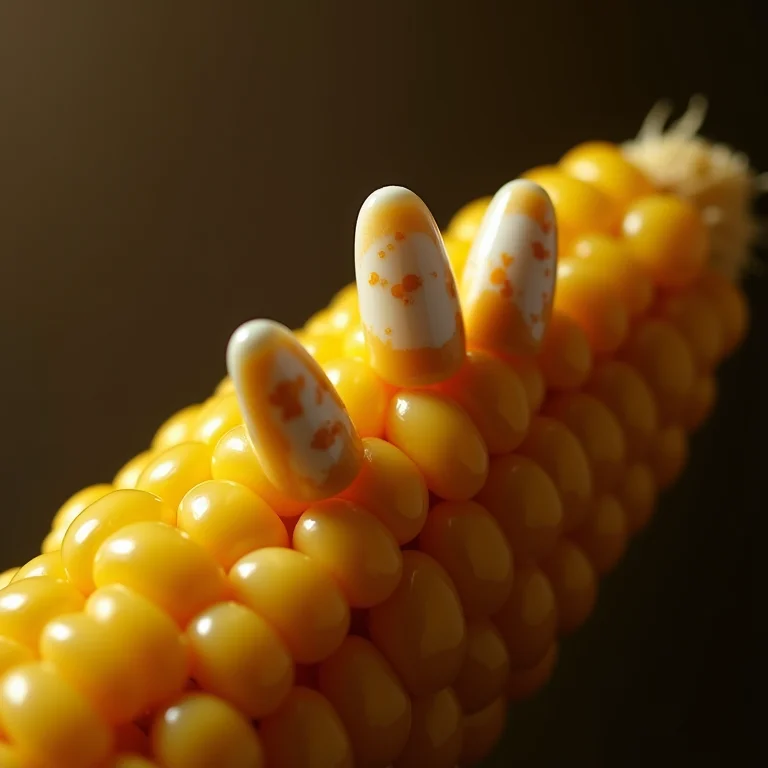 Unhas decoradas com espiga de milho para Festa Junina