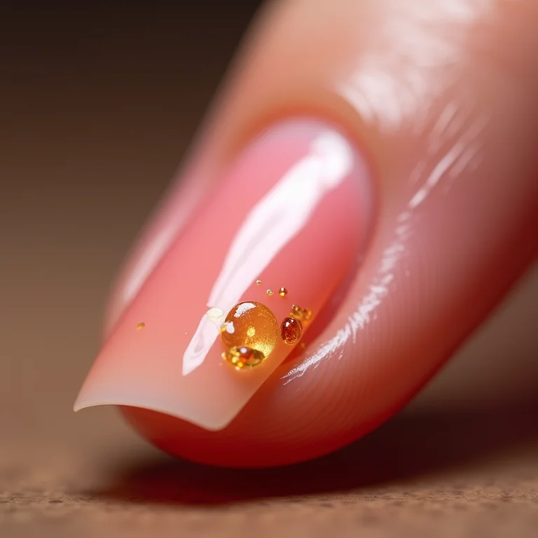 Unhas decoradas com resíduos após a limpeza