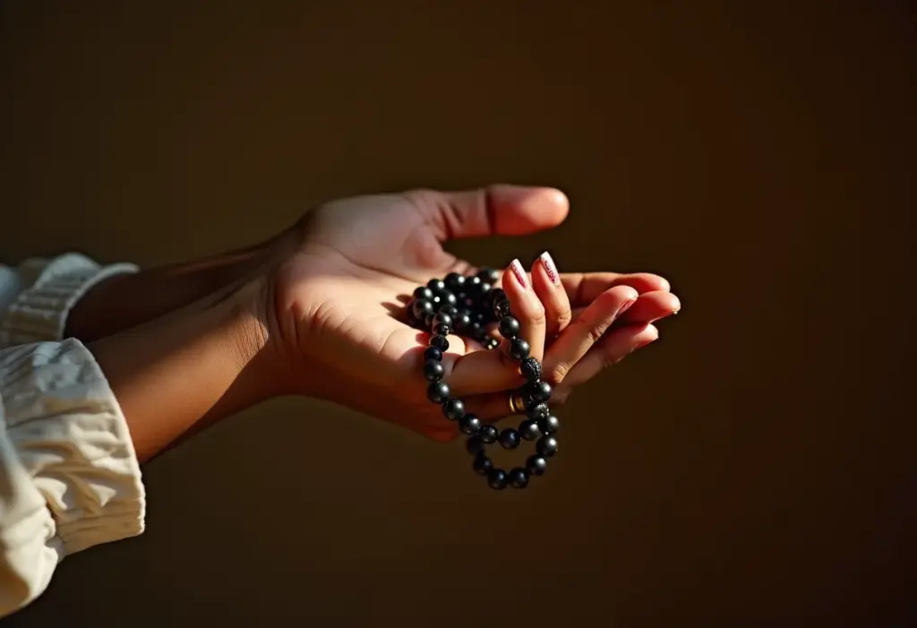 Unhas decoradas com símbolos da Umbanda