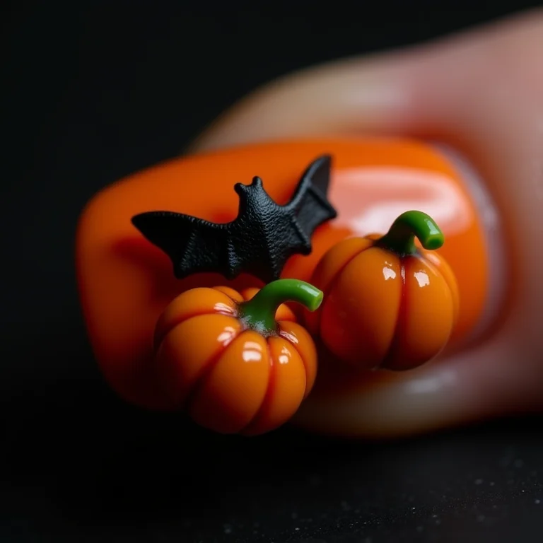 Unhas decoradas com tema de Halloween