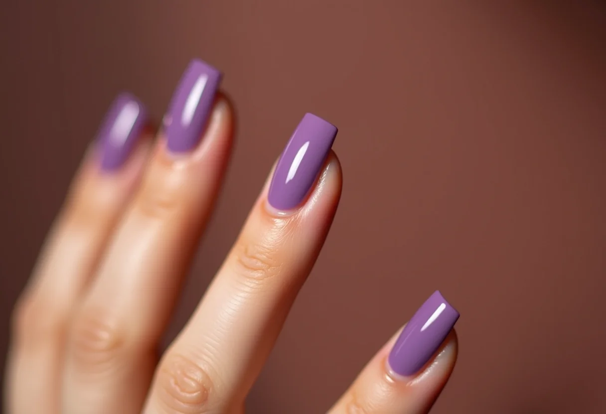 Unhas decoradas de roxo: ideias luxuosas e misteriosas