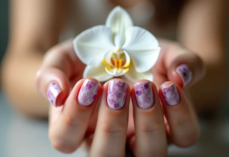 Unhas decoradas delicadas com flores