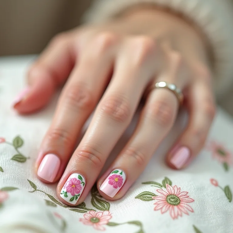 Unhas decoradas flores caipiras