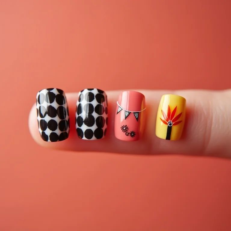 Unhas decoradas mix de temas juninos