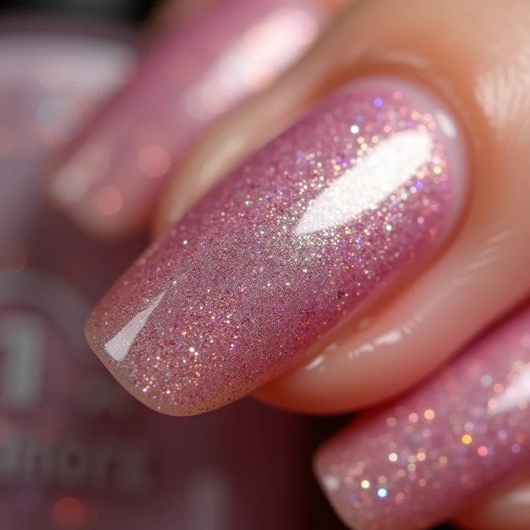 Unhas degradê com glitter