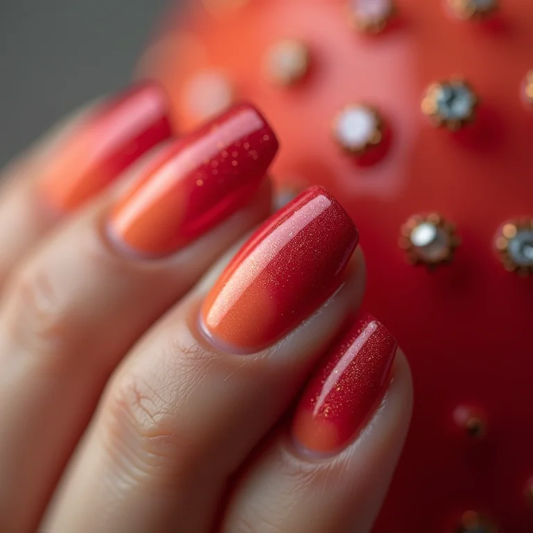 Unhas degradê com pingentes