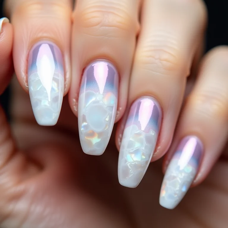 Unhas degradê madrepérola