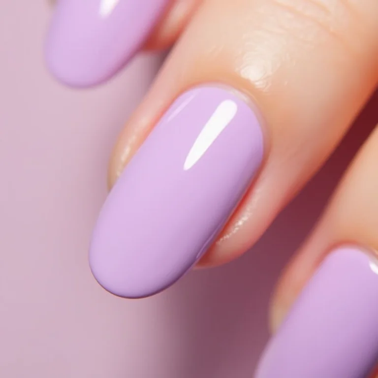 Unhas em tons pastel lavanda da Sephora, representando delicadeza e romantismo.