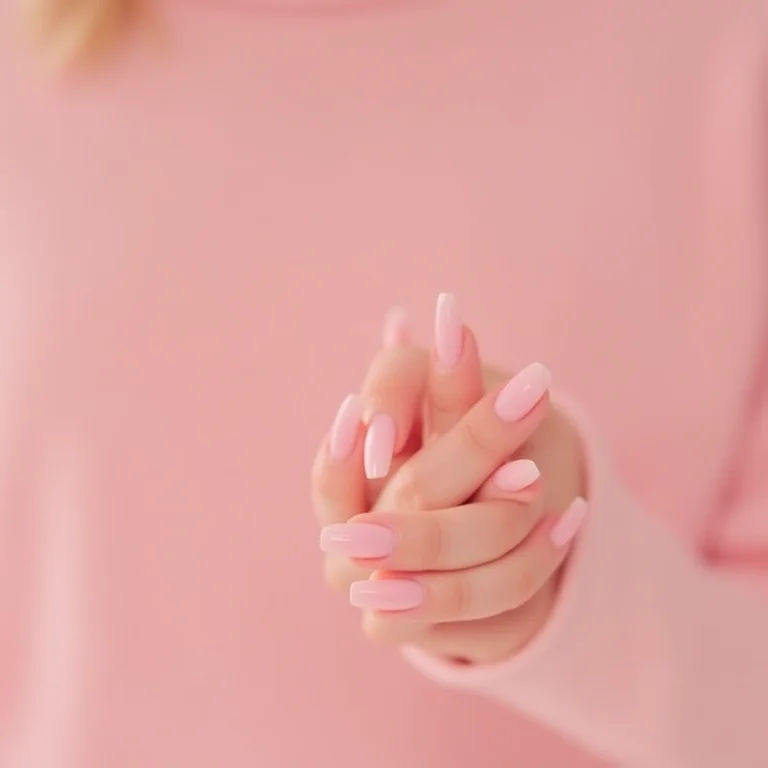 Unhas em tons pastel rosa