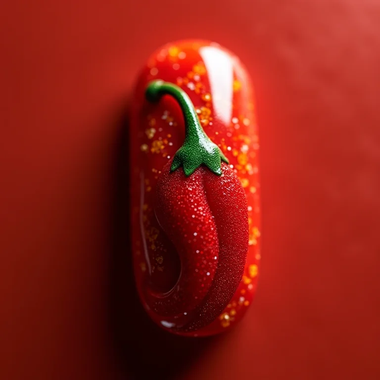 Unhas esculpidas com pimenta
