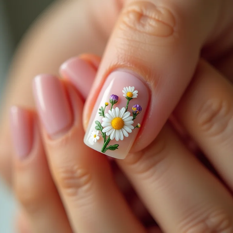 Unhas florais para festa junina