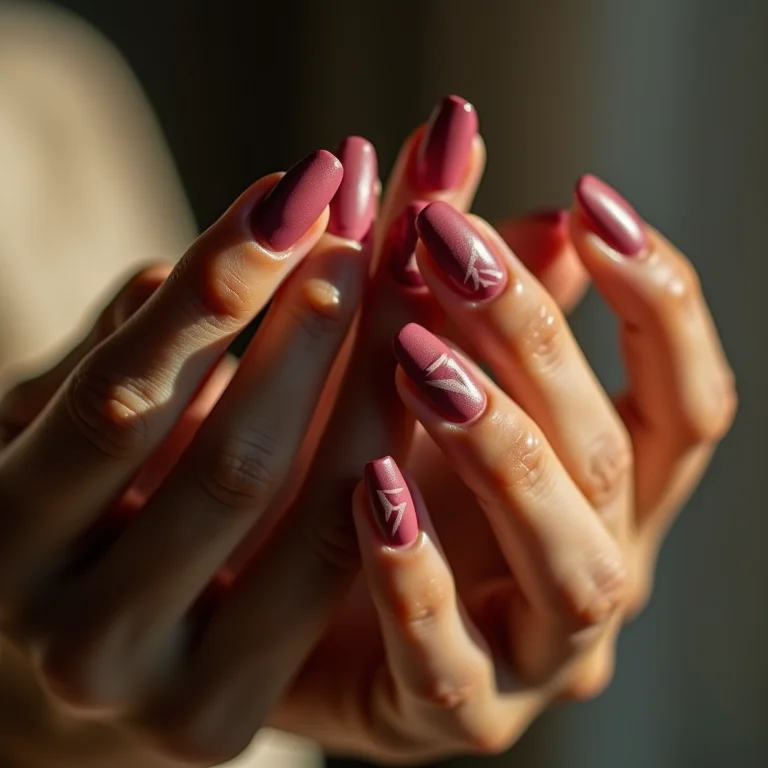 Unhas foscas com desenhos geométricos: modernidade e precisão.