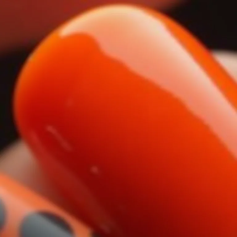 Unhas laranja com animal print