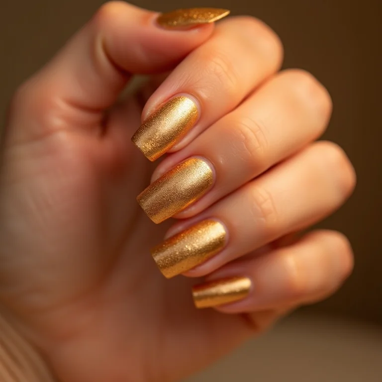 Unhas marmorizadas douradas