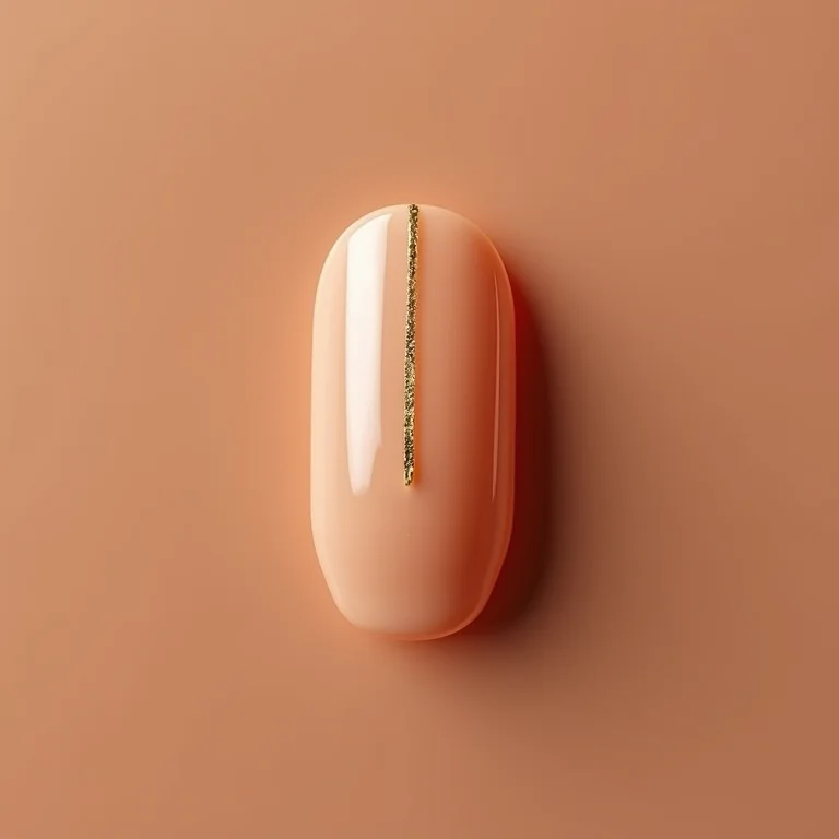 Unhas minimalistas com detalhe em dourado