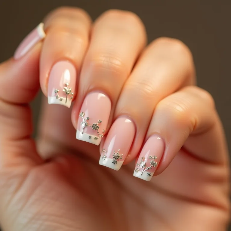 Unhas minimalistas com pingentes sutis