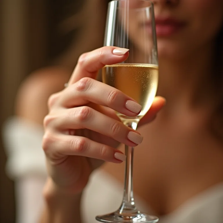 Unhas nude para um casamento elegante