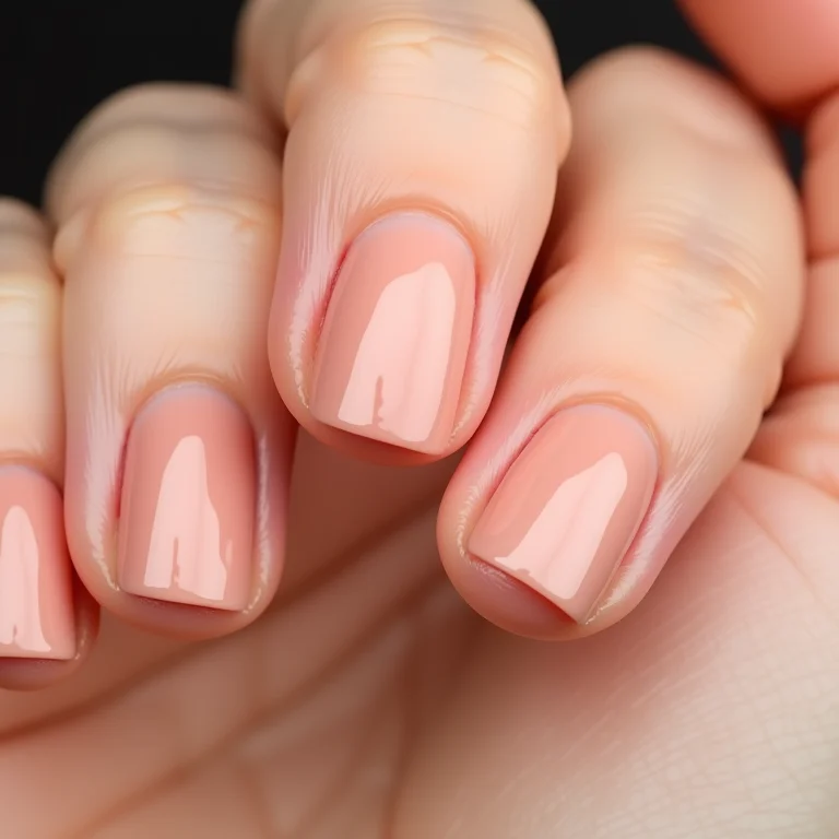 Unhas nude rosado delicado