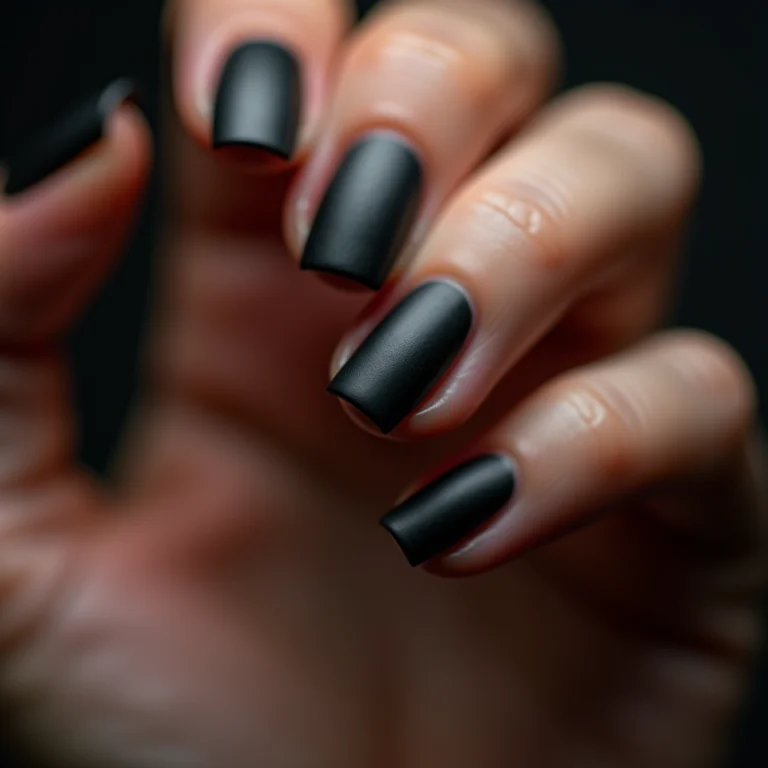 Unhas pretas foscas em close