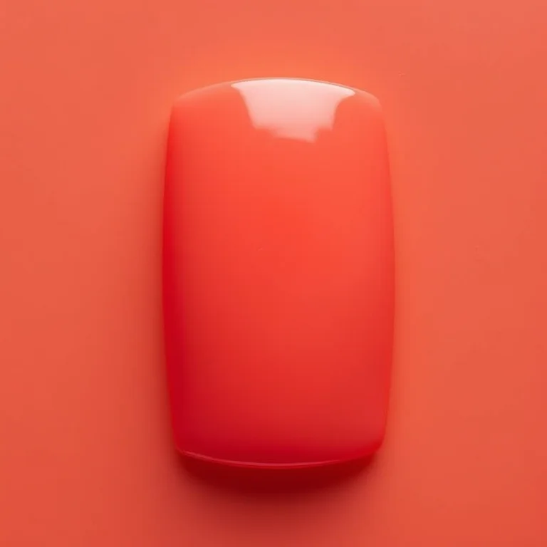 Unhas quadradas curtas coral vibrante