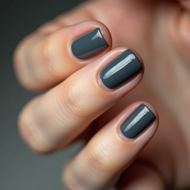 Unhas quadradas modernas cinza