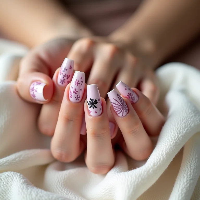 Unhas quebra-cabeça com adesivos